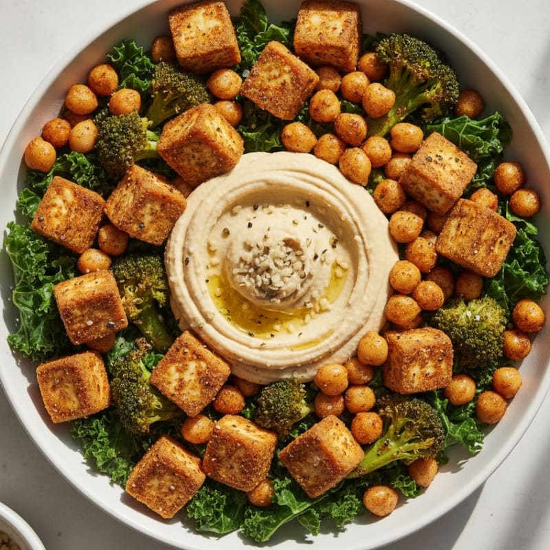 Hummus & Roasted Vegetable Power Bowl