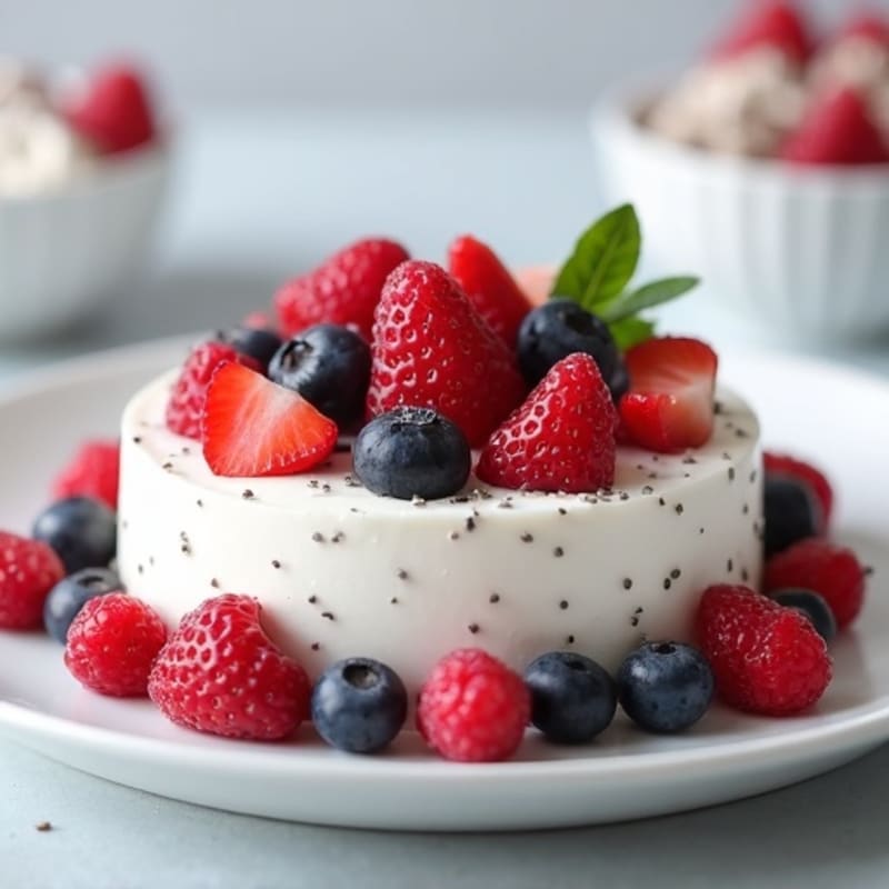 Greek Yogurt Protein Mousse with Mixed Berries