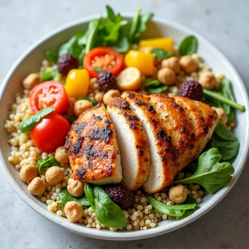 Grilled Chicken and Quinoa Salad with Roasted Vegetables