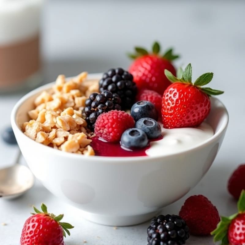 Creamy Coconut Yogurt with Berries and Vegan Protein