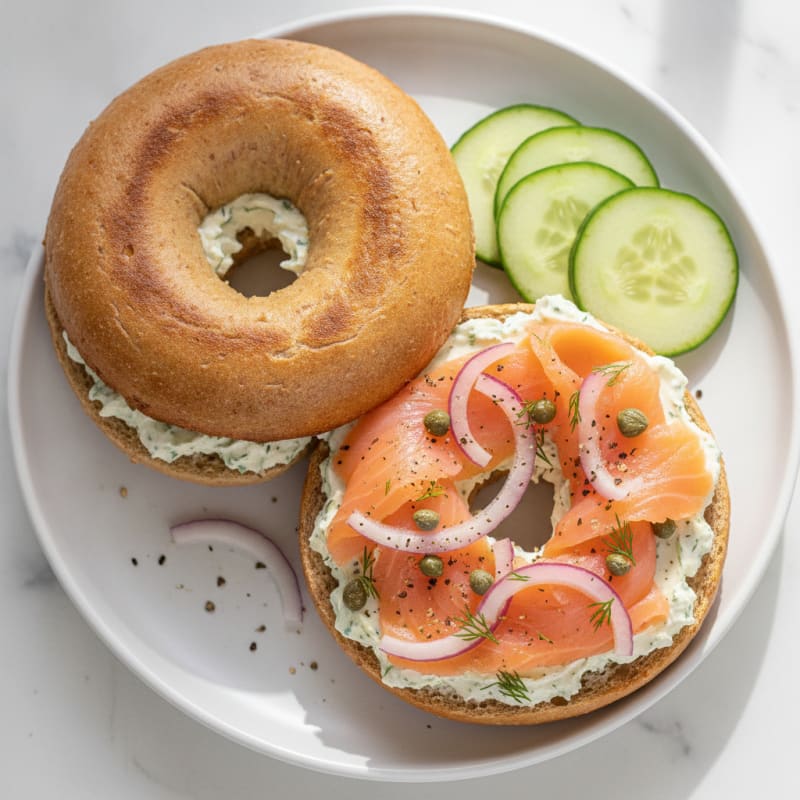 Smoked Salmon Bagel with Dill Cream Cheese
