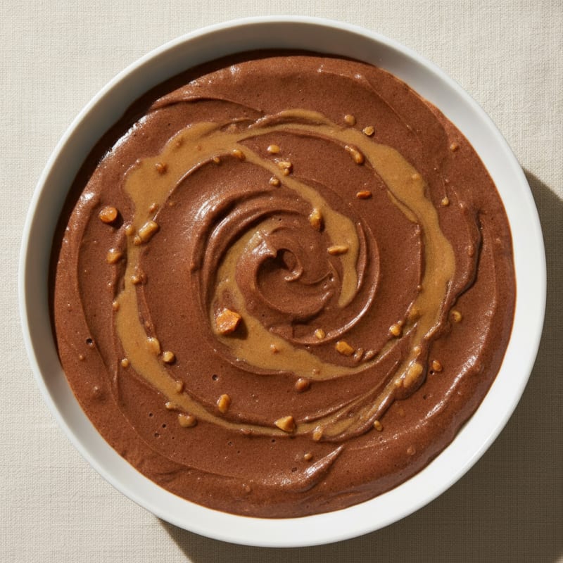 Silky Chocolate Protein Pudding with Almond Butter Swirl