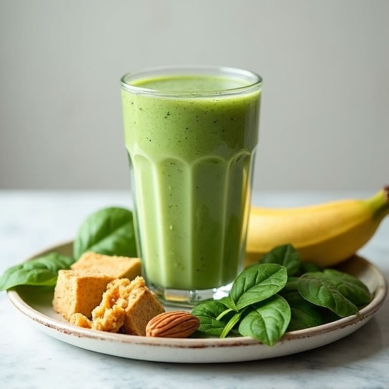 Silky Tofu Protein Smoothie with Almond Butter and Spinach