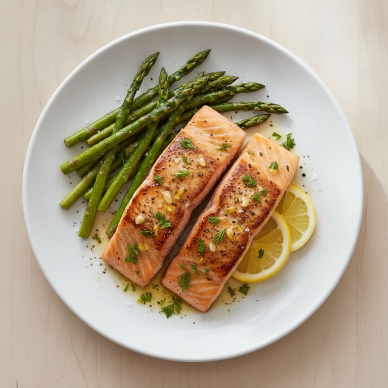 Lemon Herb Grilled Salmon with Asparagus