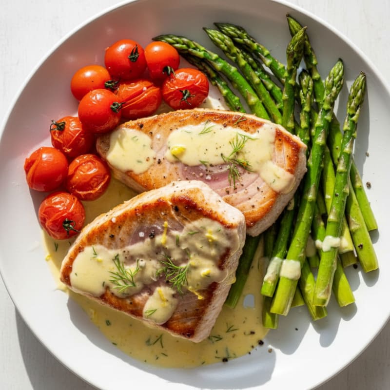 Pan-Seared Tuna with Lemon-Dill Sauce