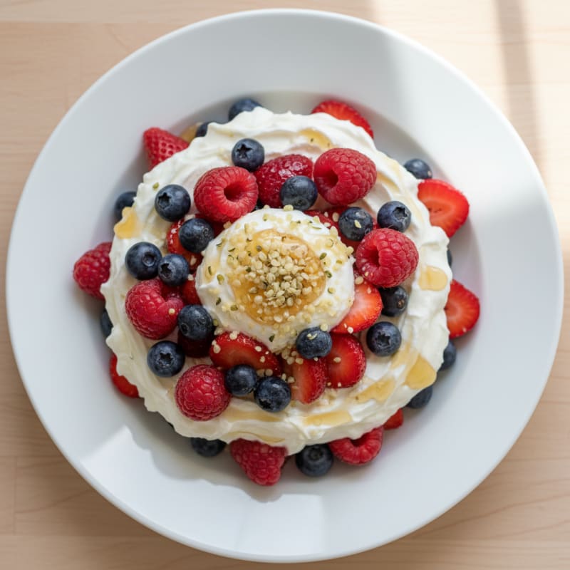 Greek Yogurt Protein Parfait with Mixed Berries