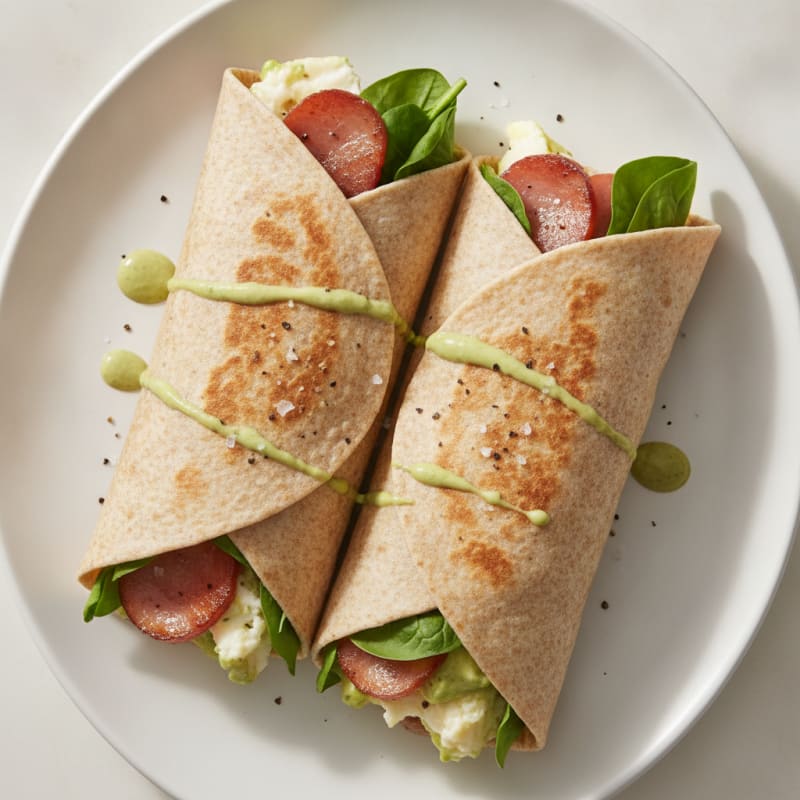 Canadian Bacon and Egg White Wraps