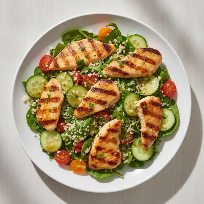 Grilled Chicken and Quinoa Salad with Lemon Vinaigrette