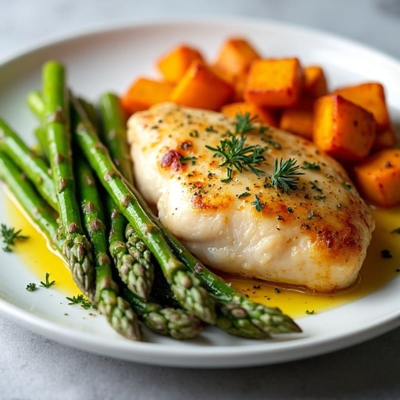 Lemon-Herb Roasted Chicken with Crispy Asparagus