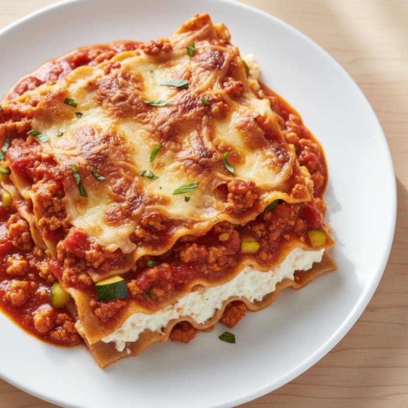 Creamy Baked Lasagna with Rich Meat Sauce
