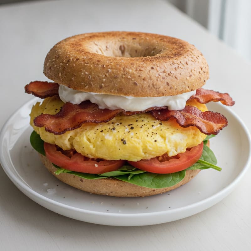 Classic Toasted Breakfast Bagel Sandwich