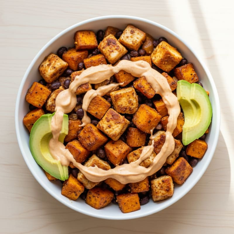 Pan-Fried Chicken and Sweet Potato Bowl