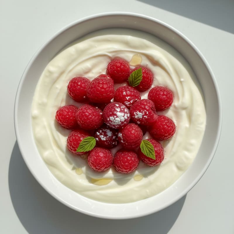 Silky Greek Yogurt with Protein Powder and Fresh Berries