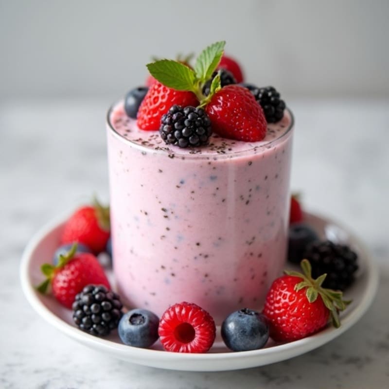 Silky Greek Yogurt Protein Mousse with Mixed Berries