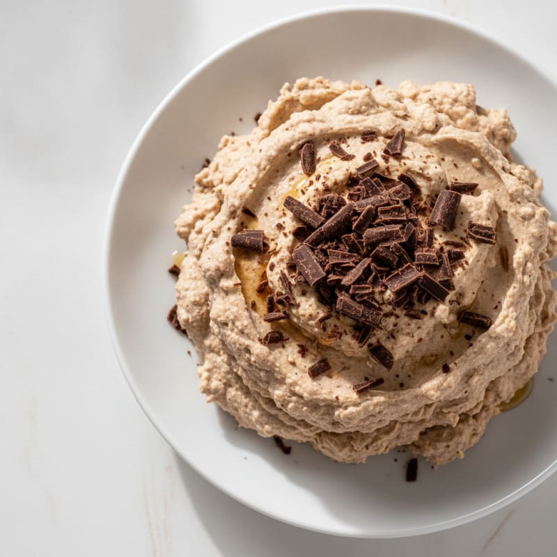 Creamy Cottage Cheese Protein Mousse with Dark Chocolate Shavings