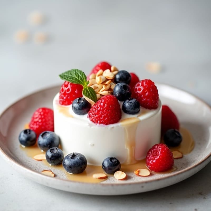 Creamy Greek Yogurt Parfait with Berries and Almonds