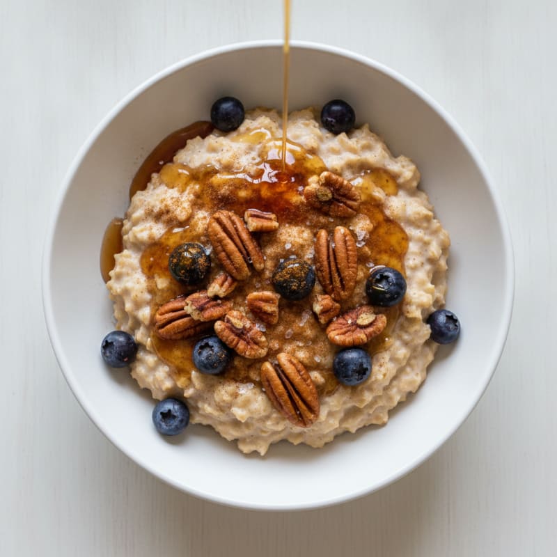 Maple Pecan Oatmeal with Berries