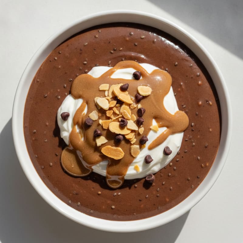 Silky Chocolate Protein Pudding with Greek Yogurt and Almond Butter