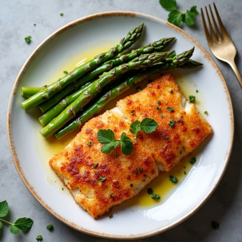 Crispy Cajun Blackened Catfish with Roasted Asparagus