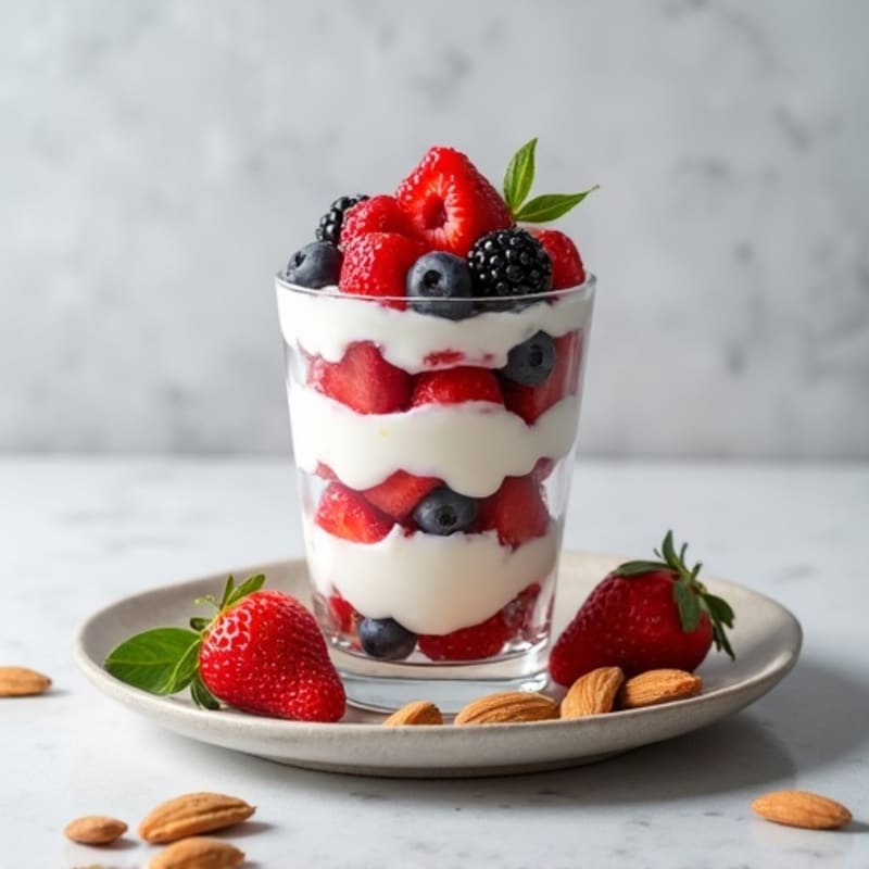 Greek Yogurt Protein Parfait with Berries and Almonds