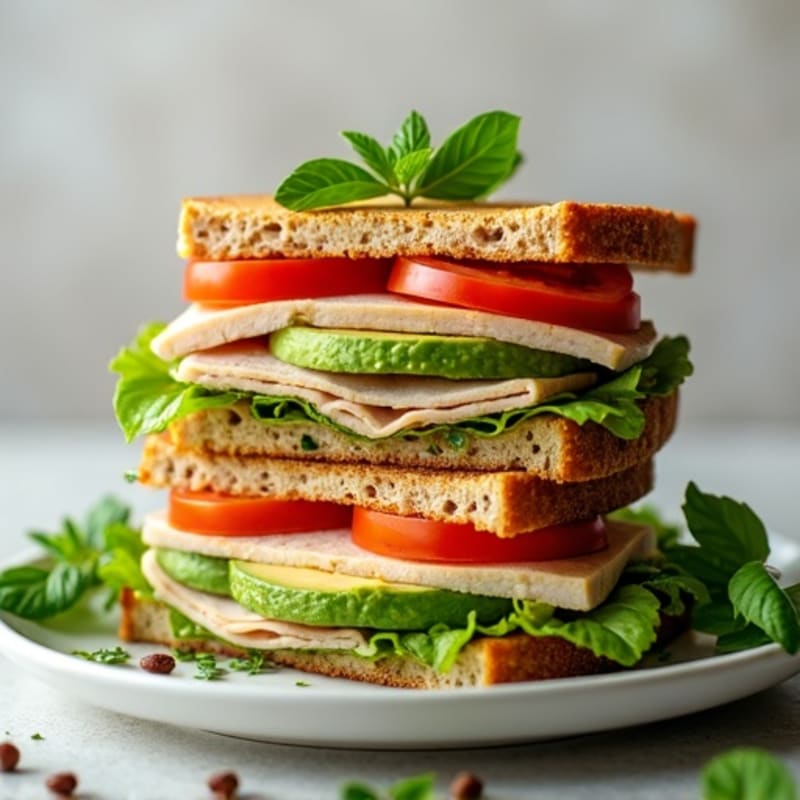 Stacked Turkey Club with Fresh Herbs