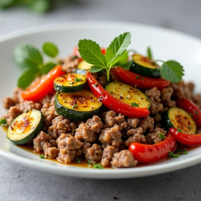 Ground Beef and Crispy Roasted Vegetables