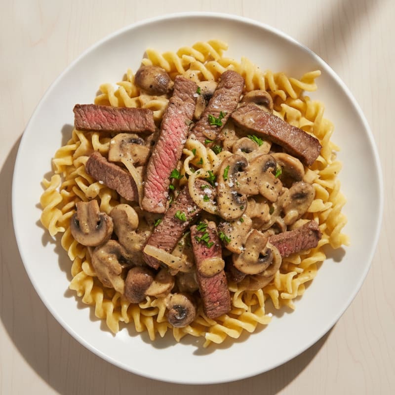 Classic Beef Stroganoff with Egg Noodles