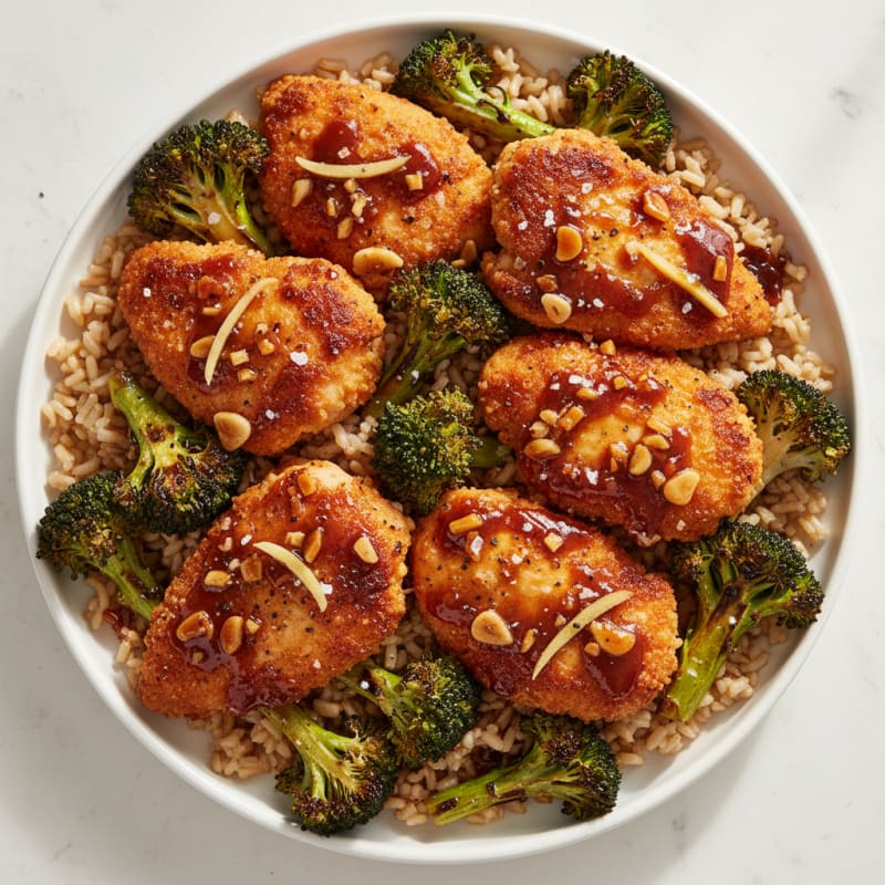 Crispy Teriyaki Chicken and Broccoli