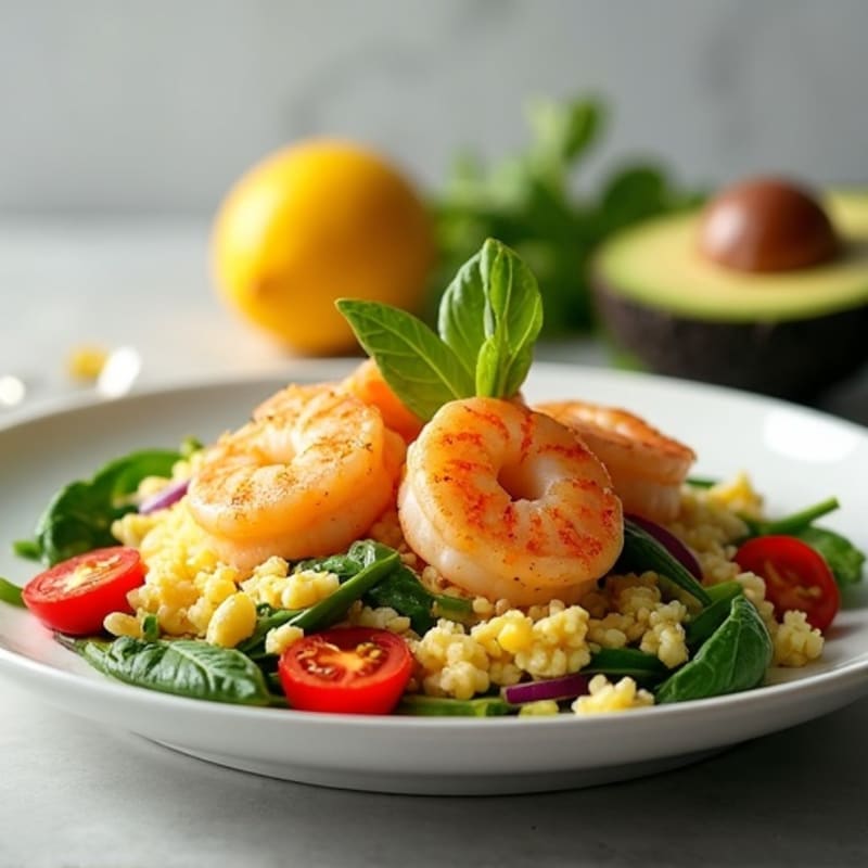 Egg White and Shrimp Veggie Scramble