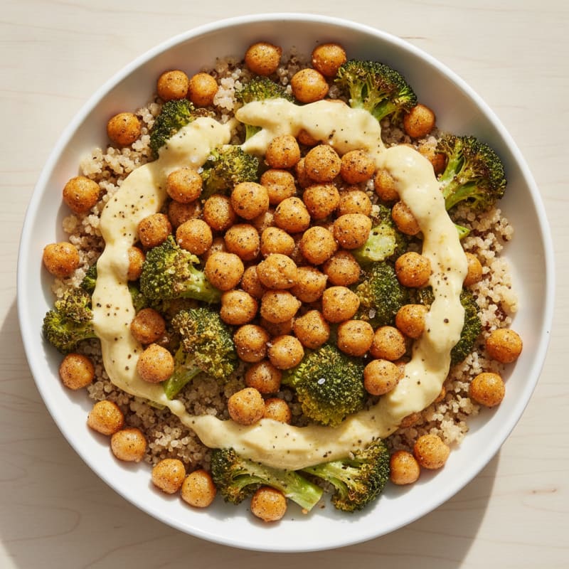 Roasted Vegetable and Chickpea Grain Bowl