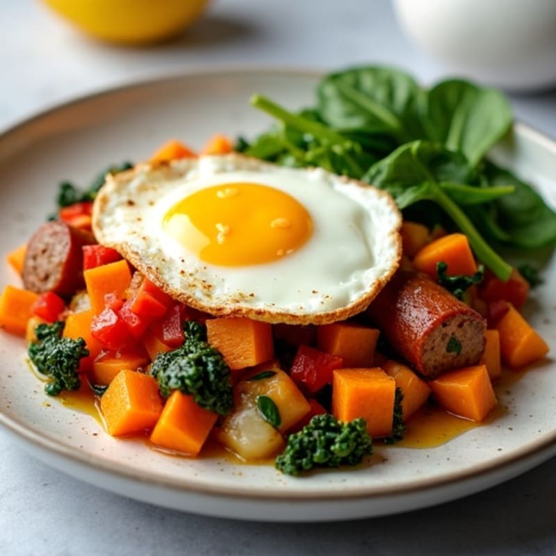 Protein-Packed Sweet Potato Hash with Eggs