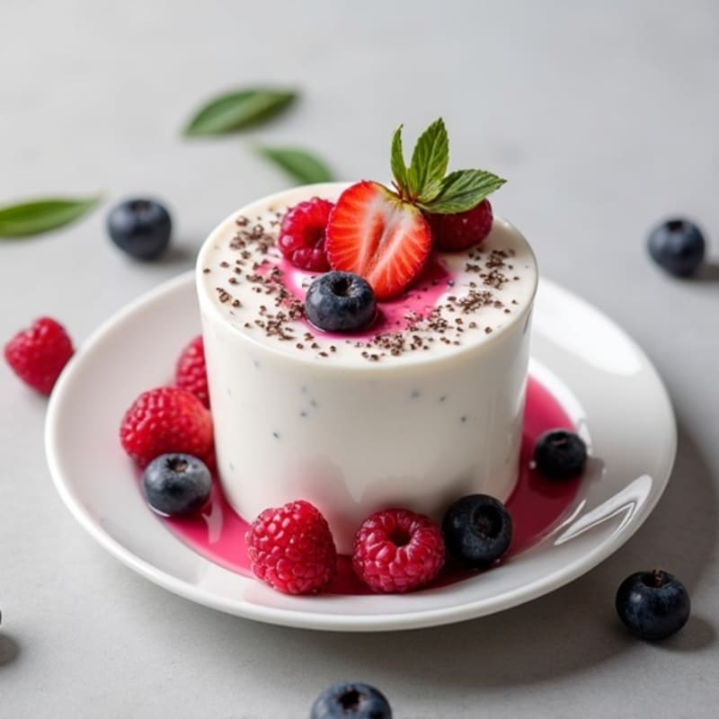 Greek Yogurt Protein Mousse with Mixed Berries