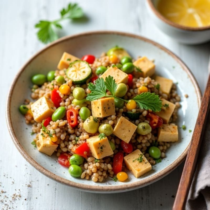 Creamy Lentil and Vegetable Stir Fry with Edamame