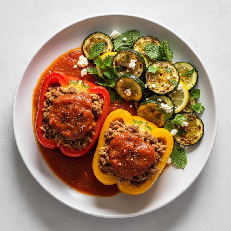 Paprika Stuffed with Minced Beef and Rice