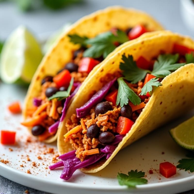 Spicy Shredded Jackfruit Tacos with Fresh Crunchy Slaw
