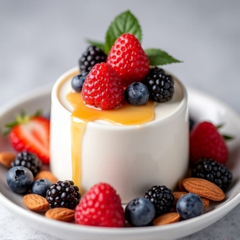 Silky Greek Yogurt Protein Mousse with Mixed Berries
