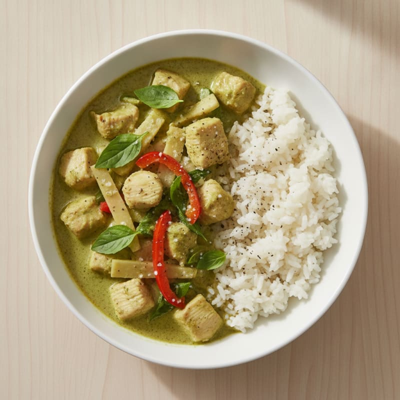 Chicken Green Curry with Jasmine Rice