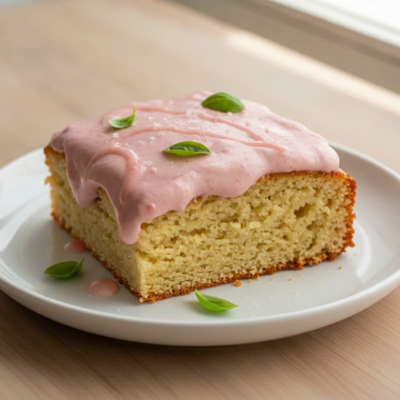 Vanilla Bean Cake with Strawberry Frosting