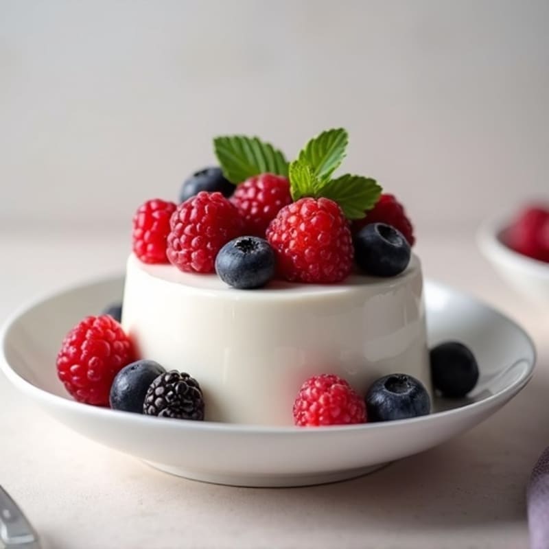 Silky Vanilla Protein Yogurt with Mixed Berries