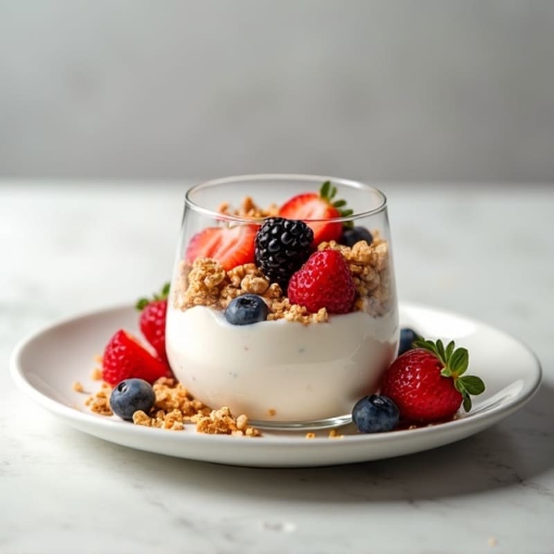 Greek Yogurt Protein Parfait with Mixed Berries