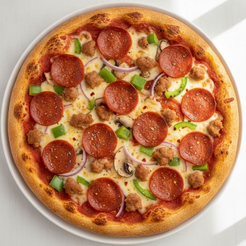 Loaded Sausage Pepperoni Pizza