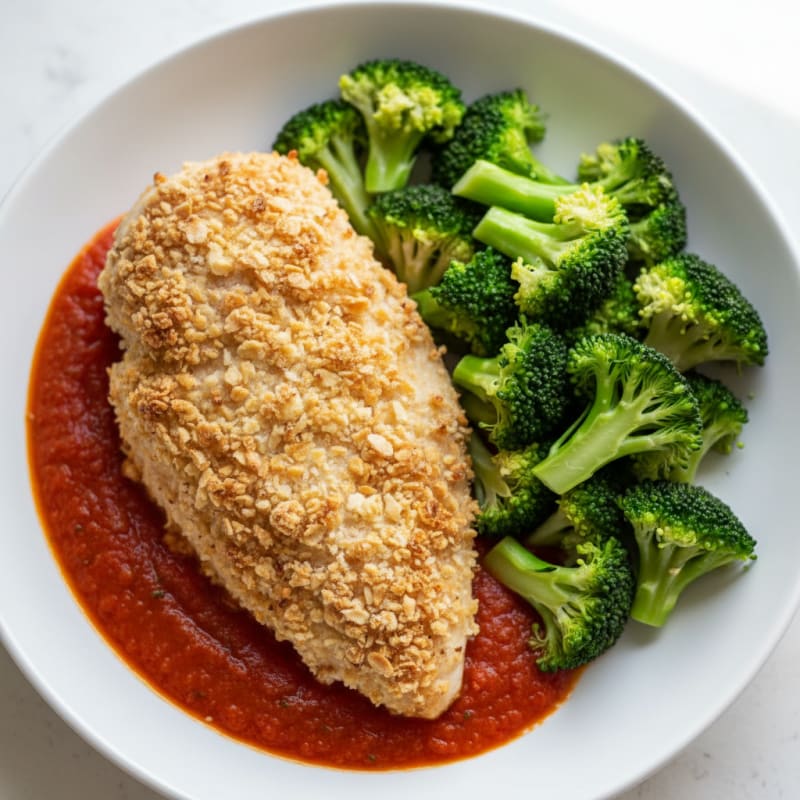 Parmesan-Crusted Chicken with Marinara Sauce