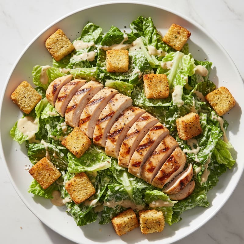 Grilled Chicken Caesar Salad with Garlic Croutons