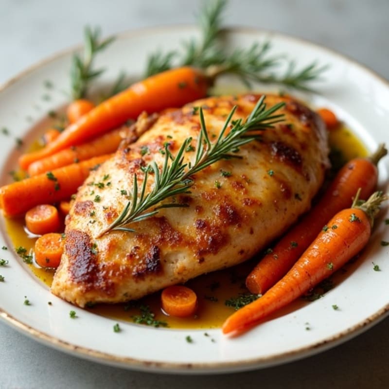 Crispy Herb-Roasted Chicken with Roasted Root Vegetables