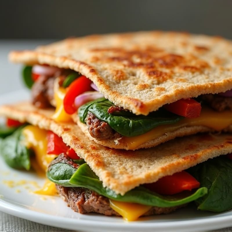 Crispy Steak and Veggie Quesadillas