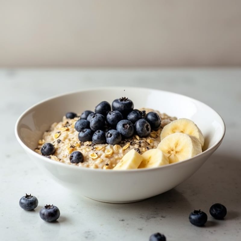 Creamy Oatmeal with Fresh Blueberries and Banana