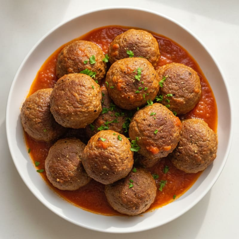 Savory Beef Meatballs in Zesty Marinara