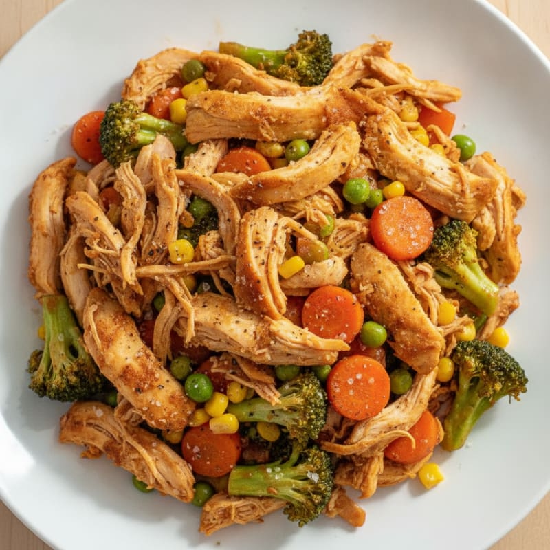 Shredded Chicken and Vegetable Medley