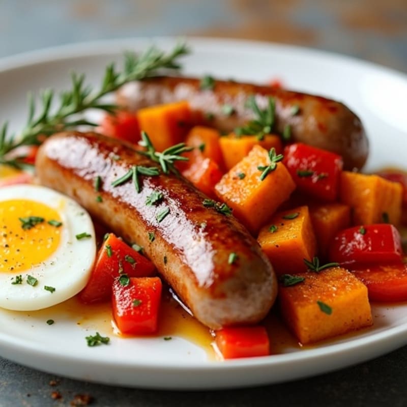Herb-Roasted Sausage and Sweet Potato Sheet Pan Dinner