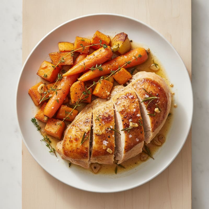 Garlic Herb Roasted Chicken with Root Vegetables